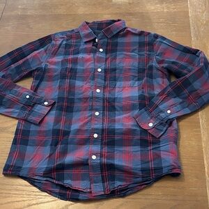 Place Kids Checkered Button-Down Shirt - Navy and Crimson